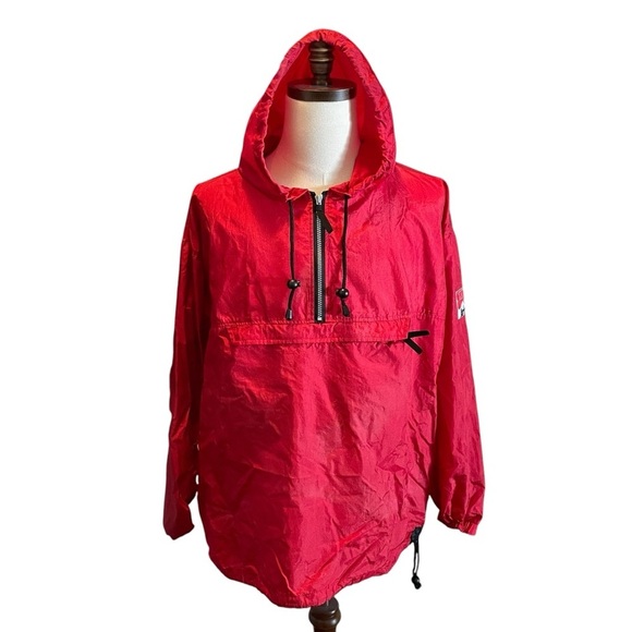 Vintage Marlboro Unlimited Gear 1/4 Zip Rain Jacket Windbreaker Red Size Medium - Picture 1 of 8